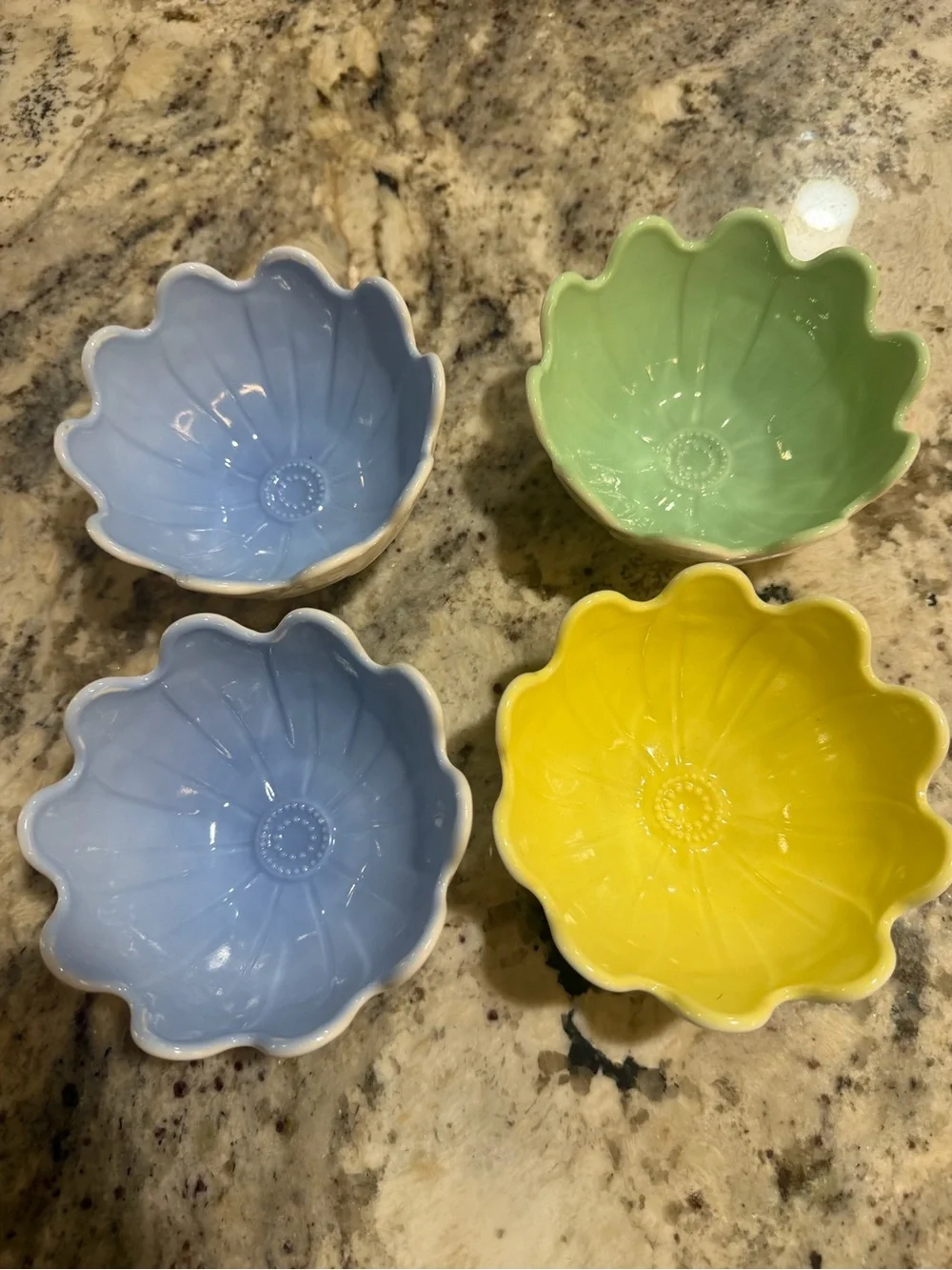 Pastel Flower Plates & Bowls Set of 10, Floral Petal Dinnerware, Cottagecore